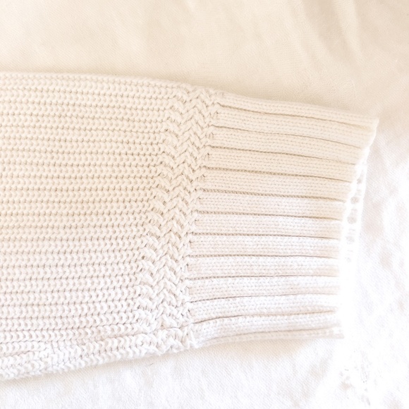 Vintage Preppy Y2K Lauren Jeans Company Ralph Lauren White Cotton Knit Sweater L - Picture 8 of 14